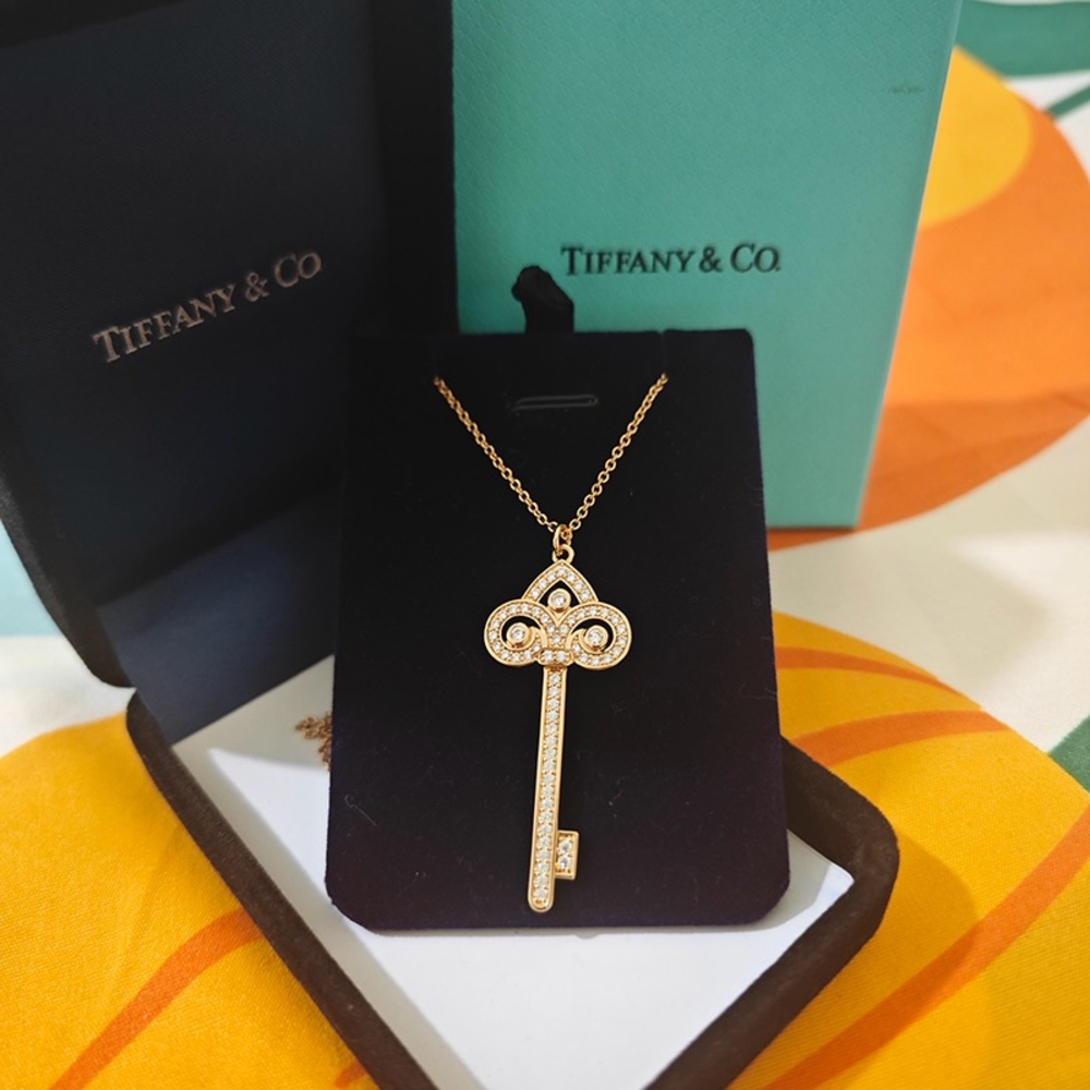 Keys Collection Tiffany & Co. 18K Gold Pavé Diamond Necklace